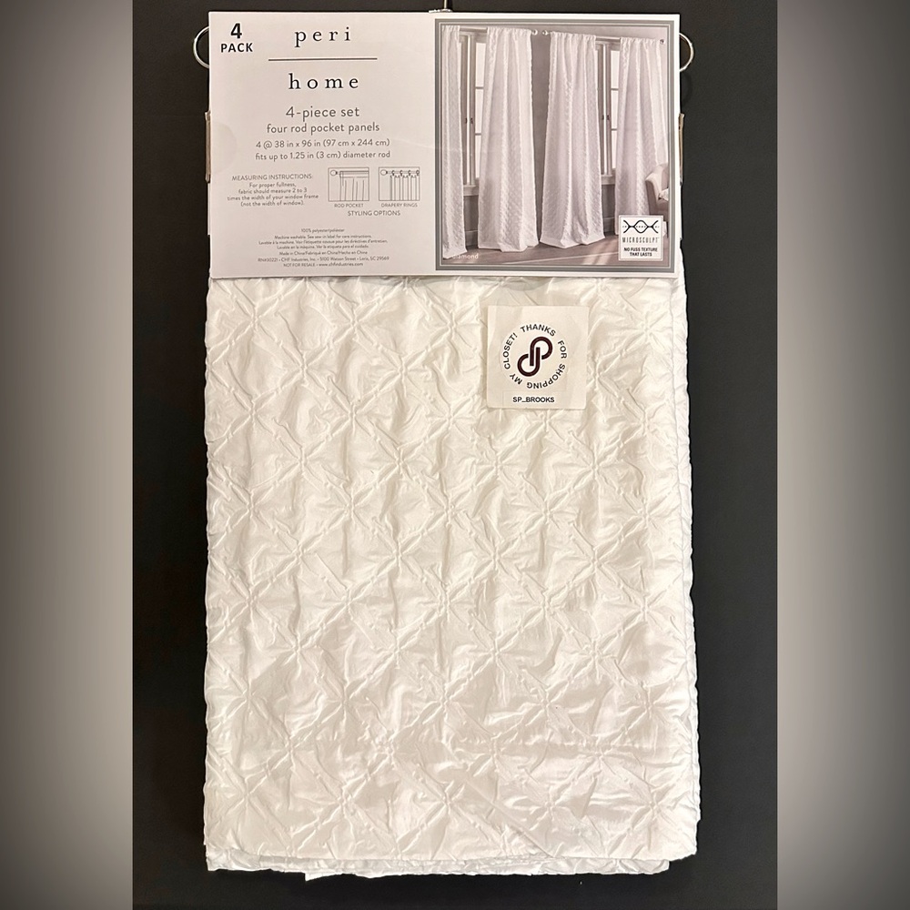 🎁4PCS Peri Home Rod Pocket Panel Set - 38” x 96” - Diamond MICROSCULPT